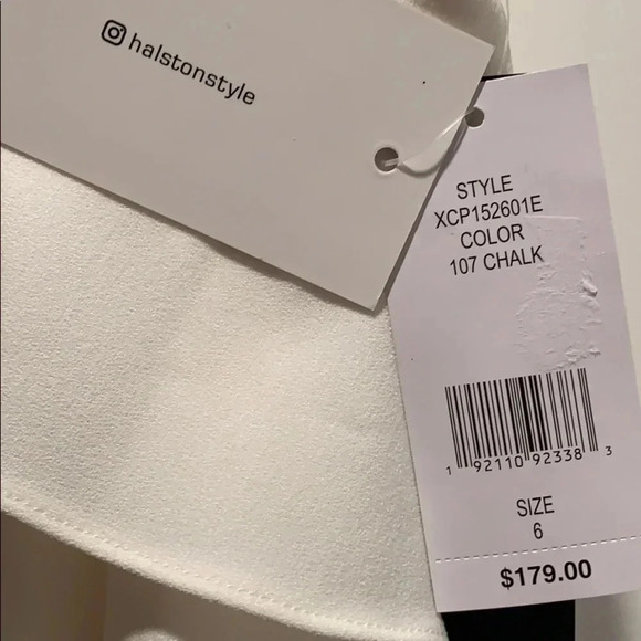 Halston Sequin Dress Jeweled Round Collar Sleeveless White Size 6 NWT - Picture 6 of 8